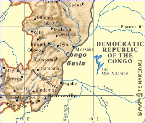 carte de Congo en anglais