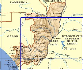 carte de Congo en anglais