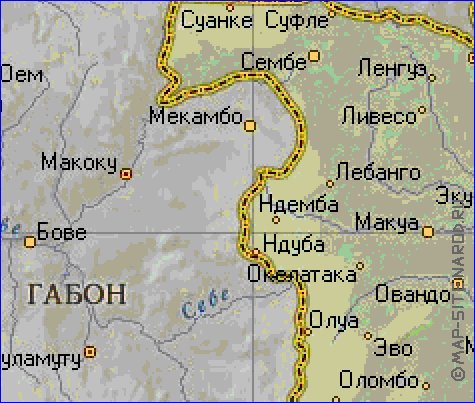 Physique carte de Congo