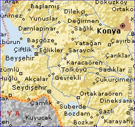 mapa de  il Konya