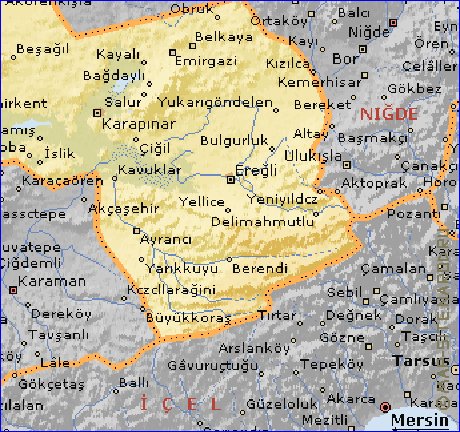 carte de  il Konya