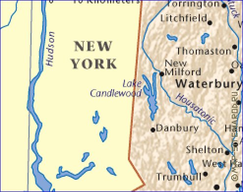 mapa de Connecticut