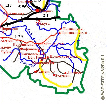 Карта коношского района