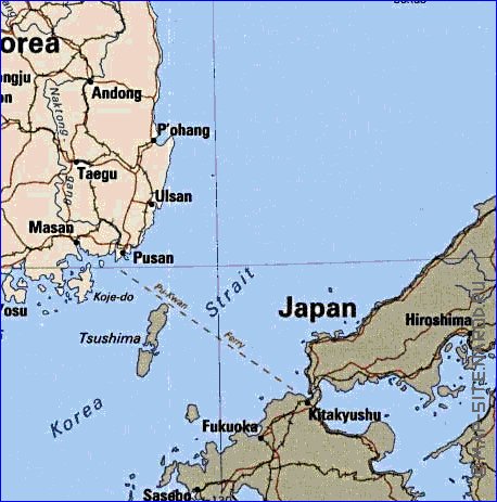 mapa de Coreia em ingles