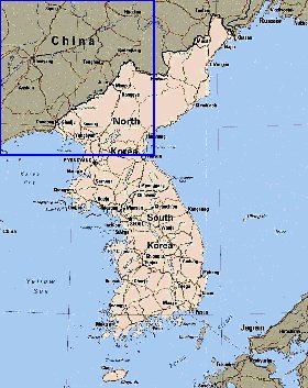 carte de Coree en anglais