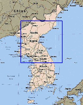 mapa de Coreia em ingles