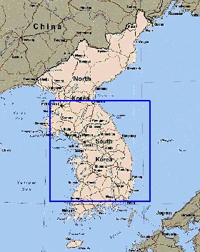 mapa de Coreia em ingles