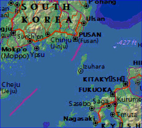 Fisica mapa de Coreia em ingles