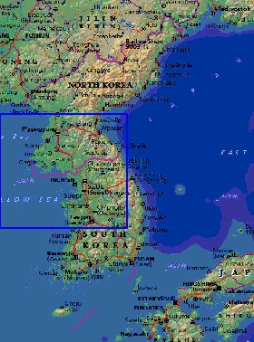 Fisica mapa de Coreia em ingles