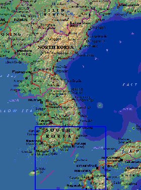 Fisica mapa de Coreia em ingles