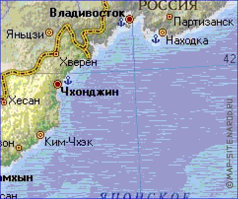 Fisica mapa de Coreia