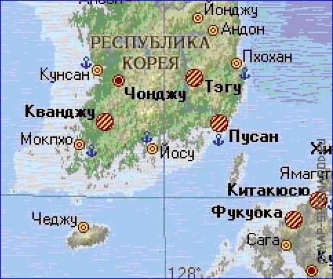 Fisica mapa de Coreia