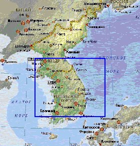 Fisica mapa de Coreia