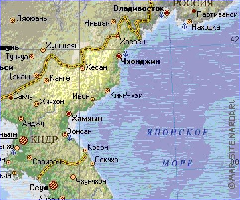 Fisica mapa de Coreia