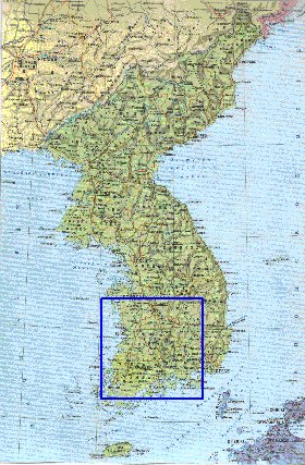 mapa de Coreia