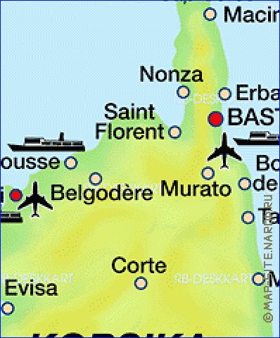 mapa de Corsega em alemao