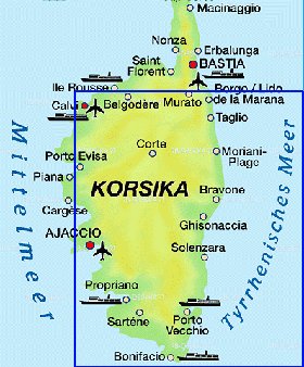 mapa de Corsega em alemao