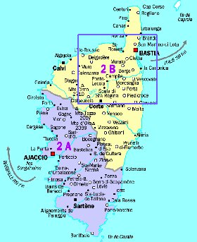 mapa de Corsega