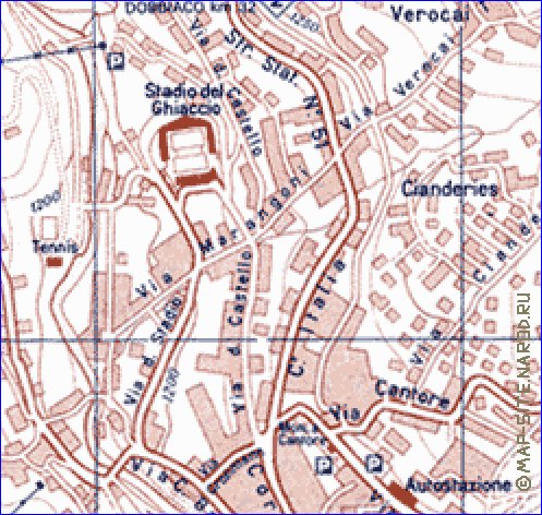 mapa de Cortina d'Ampezzo em italiana