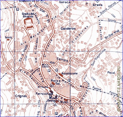 mapa de Cortina d'Ampezzo em italiana