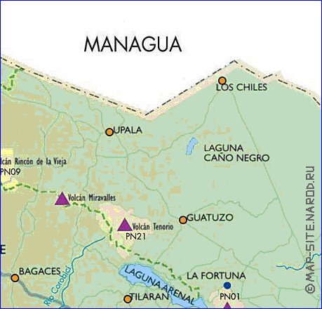 Administratives carte de Costa Rica en espagnol