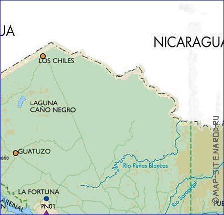 Administratives carte de Costa Rica en espagnol