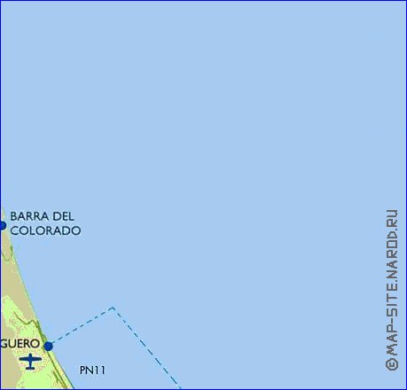 Administratives carte de Costa Rica en espagnol