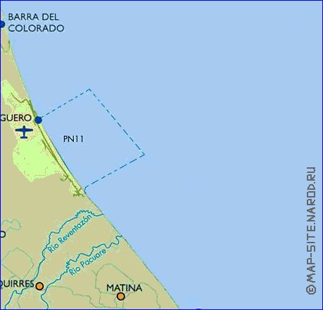 Administratives carte de Costa Rica en espagnol