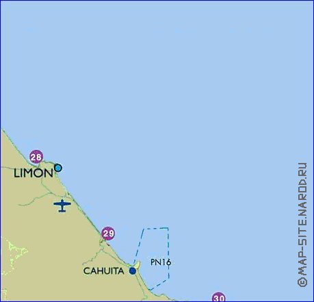 Administratives carte de Costa Rica en espagnol