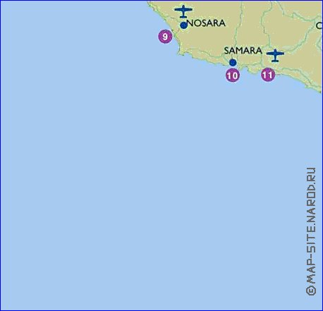 Administratives carte de Costa Rica en espagnol