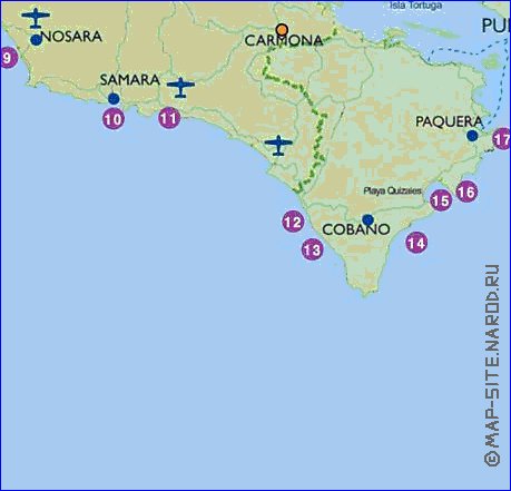 Administratives carte de Costa Rica en espagnol