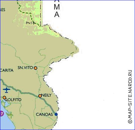 Administrativa mapa de Costa Rica em espanhol