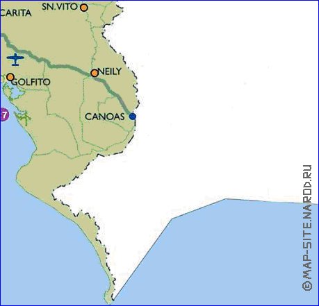 Administrativa mapa de Costa Rica em espanhol