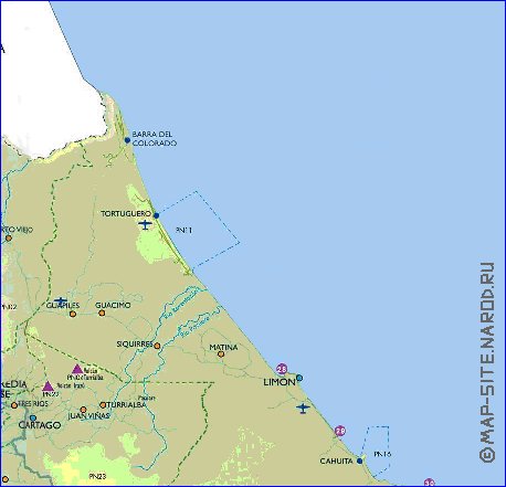 Administrativa mapa de Costa Rica em espanhol