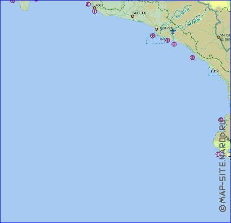 Administrativa mapa de Costa Rica em espanhol