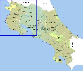 Administrativa mapa de Costa Rica em espanhol