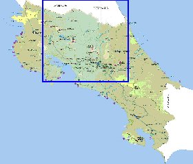 Administratives carte de Costa Rica en espagnol