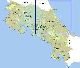 Administratives carte de Costa Rica en espagnol