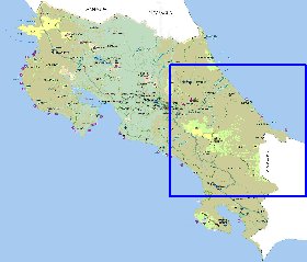 Administratives carte de Costa Rica en espagnol