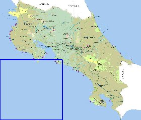 Administratives carte de Costa Rica en espagnol