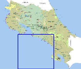 Administrativa mapa de Costa Rica em espanhol