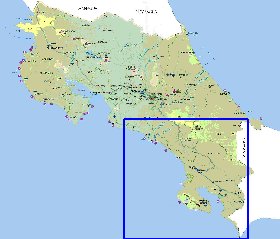 Administrativa mapa de Costa Rica em espanhol