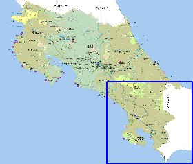 Administratives carte de Costa Rica en espagnol