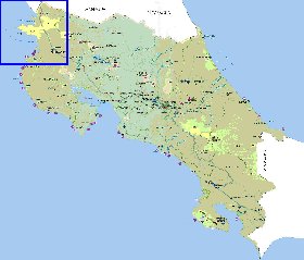 Administrativa mapa de Costa Rica em espanhol