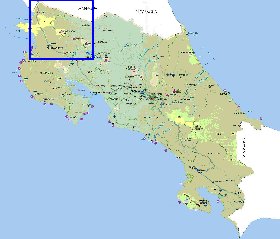 Administrativa mapa de Costa Rica em espanhol