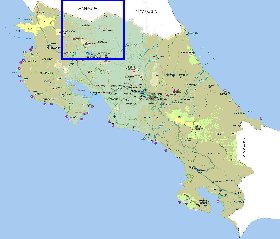 Administratives carte de Costa Rica en espagnol