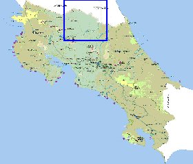 Administratives carte de Costa Rica en espagnol