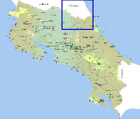 Administrativa mapa de Costa Rica em espanhol