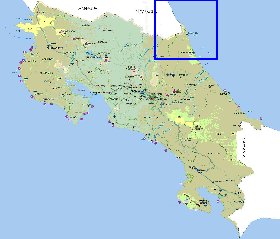 Administratives carte de Costa Rica en espagnol