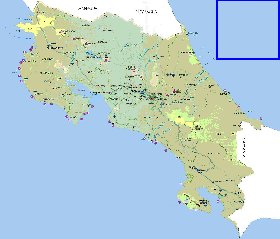 Administrativa mapa de Costa Rica em espanhol